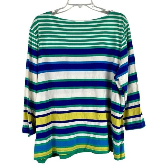 Ruby Rd. Favorites Striped 3/4 Sleeve Top 2X - Picture 1 of 11
